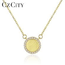 CZCITY Solid 925 Sterling Silver Round Pendant Necklace for Women Engagement Wedding Fine Jewelry Silver Collares Femme SN0315 2024 - buy cheap