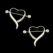 Newest style Surgical Steel Heart Body Nipple Bar Barbell Piercing Ring Unisex Women Men Jewelry 2024 - buy cheap