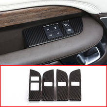 4pcs Carbon ABS Chrome Car Child Safety Door Lock Switch Panel Cover Trim For Land Rover Discovery 5 LR5 L462 2017 2018 2024 - buy cheap