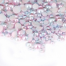 Light Pink Green ABS Pearl Bead 3/4/5/6/8mm Half Round Imitation Pearls Flatback Scrapbook Beads for DIY Garment Accessories 2024 - buy cheap