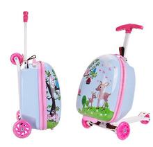 skateboard Riding suitcase Children Scooter Suitcase for kids Travel Spinner carry on wheeled Luggage bag Rolling truck for kids 2024 - buy cheap