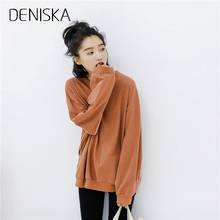 DENISKA 2018 Women Autumn Spring Hoodies Sweatshirts Casual Long Sleeve O Neck Sweatshirt Women Basic Pullovers One Size Street 2024 - buy cheap