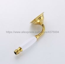 Shower Heads Gold Brass Bathroom Hand Held Shower Sprayer Head With Luxury Ceramics Bath Round Rainfall Shower Faucet Nhh010 2024 - buy cheap