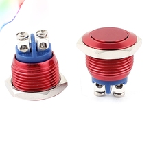 2Pcs 16mm SPST Momentary Galvanized Flat Head Push Button Switch Red 2024 - buy cheap