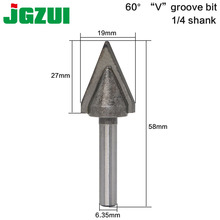 1pcs 1/4 Shank60  wood router bit Straight end mill trimmer cleaning flush trim corner round cove box bits tools 2024 - buy cheap
