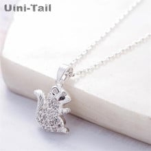 Uini-Tail hot new 925 sterling silver popular simple micro-set small squirrel necklace explosion fashion trend high quality 2024 - buy cheap