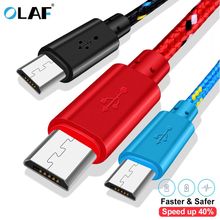 OLAF Micro USB Cable Fast Charging Andriod 0.5m/1m/2m/3m Fast Data Sync Nylon Braided charger Cable For Samsung Huawei Xiaomi LG 2024 - buy cheap