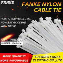 100Pcs/pack 10*400mm high quality width 9.0mm white color National Standard Plastic self-locking nylon cable ties,wire zip tie 2024 - buy cheap