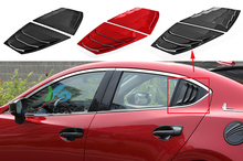 For Mazda 3 Axela 2014 2015 2016 2017 Carbon fiber Black RED ABS Rear Window Quarter Louver Cover Car Styling Accessories 2PCS 2024 - buy cheap
