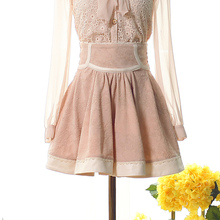 Falda de princesa lolita para dama, falda de cintura alta, de otoño, con alambre abierto, decoración de encaje UF26 2024 - compra barato