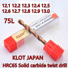 12.1-13.0mm-75mm 1pcs JAPAN KLOT HRC65 Solid carbide twist drill processing HRC65 following materials 2024 - buy cheap