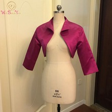 Пурпурное женское Болеро Walk Inside You, вечерняя накидка с рукавом 3/4, атласная куртка для невесты, женское болеро, индивидуальный пошив, 2019 2024 - купить недорого