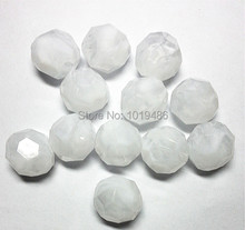 Cuentas de ángulo de doble color blanco transparente, cuentas gruesas acrílicas para collar de joyería, 20MM, 100 unids/lote 2024 - compra barato