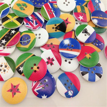 New 25/50pcs National Flag Wood Buttons 20mm Sewing Craft Mix Lots WB179 2024 - buy cheap