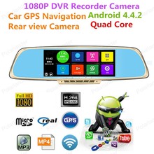 New 7 inch IPS Car Rearview Mirror DVR Android 4.4 Car Camera Parking FHD 1080P Dual Camera Video Recorder GPS Dash Cam 2024 - buy cheap