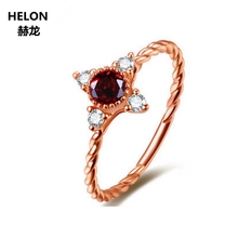 Женское кольцо из розового золота с натуральными бриллиантами, 3 мм 2024 - купить недорого