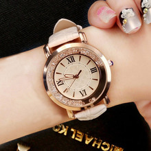 New ladies watch Rhinestone Leather Bracelet Wristwatch Women Fashion Watches Ladies Alloy Analog Quartz reloje horloges vrouwen 2024 - buy cheap
