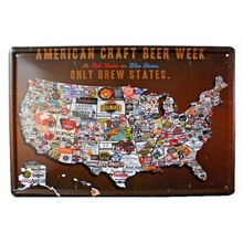 Semana da cerveja artesanal americana, somente sinais de fabricação de metal, bar, decoração de parede de casa 20x30cm 2024 - compre barato