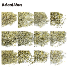 Ariescarpa atacado 1000 formas 12 para escolher acessórios rebite dourado arte de unha strass decoração diy de unha arte 2024 - compre barato