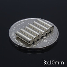 100pcs neodymium 3x10 mm Disc N35 NdFeB Rare Earth Neodymium magnet 3*10 mm Super Strong Magnets 3mmx10mm N35 magnetic 2024 - buy cheap