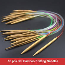 18 pcs Bamboo Knitting Needles Crocheted Hooks Tube Multicolor Scarf Hats Sweaters Sewing Weaving Woven Knitted Tools Kit 2024 - buy cheap