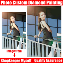 Homfun foto personalizado! personalizado privado! diy diamante bordado 5d pintura diamante ponto cruz 3d strass completo 5d decoração presente 2024 - compre barato