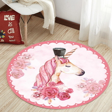 Nordic Unicorn Series Round Carpets for Living Room Area Rugs Computer Chair Floor Mat Child Cloakroom Rug Kids Tent Play Carpet 2024 - buy cheap
