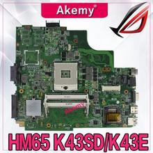 Akemy K43SD/K43E Laptop motherboard For Asus K43E K43SD A43E P43E Test original mainboard HM65 2024 - buy cheap