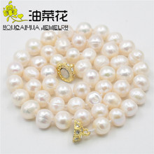 Hot New Charming Beautiful Fashion Jewelry Natural 8-9MM White Akoya Cultured Pearl Necklace Hand Made 18" 14KGP Clasp AA sp0368 2024 - buy cheap