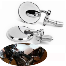 New Chrome Motorcycle 3" Round Bar End Mirrors for 7/8" Handlebar Bobber Chopper Motorbike Street Sport Motocross Side Mirrors 2024 - buy cheap