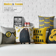 Мультяшная Подушка-банан с обезьянкой, Офисная подушка для поясницы, льняные наволочки для подушек, декоративные подушки для дома 2024 - купить недорого