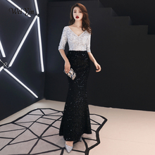 weiyin V Neck Vintage Mermaid Evening Dress 2021 New Arrivals Sequined Dress Lace Elegant Woman Party Dress WY1212 2024 - buy cheap