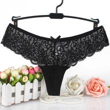 Ladies Sexy Panties Thong G String Seamless Lace Mini Underwear Elastic Low Waist Bow Breathable Comfortable Polyester FIber 2024 - buy cheap