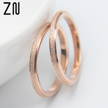 ZN классическое матовое розовое Золотое Стильное кольцо в виде хвоста тонкий обручальный браслет для женщин Титановая Сталь модные ювелирные изделия на палец 2024 - купить недорого