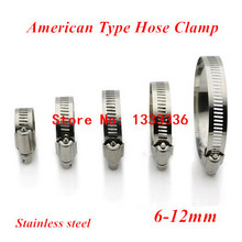 20pcs 6-12mm(6mm-12mm) American Type Screw Band Worm Drive Hose Clamps, 304 Stainless steel hose Hoop Pipe Clips 2024 - buy cheap