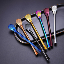 1Pc Drinking Straw Stainless Steel Metal Straw  Gourd Bombilla Filter Spoons Reusable Metal Pro Tea Tools Bar Accessories 2024 - buy cheap