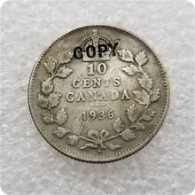 1936 with raised dot Canada 10 Cents Half Dollar COPY COINS 2024 - compre barato