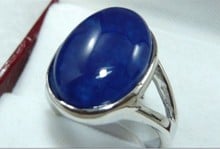 Stunning blue natural jade black agates bead new ring(#6,7,8) 2024 - buy cheap