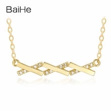 BAIHE-oro amarillo de 18 quilates con diamantes naturales para mujer, joyería fina, Simple, 0,06ct 2024 - compra barato