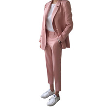 Women pant suits formal suit female fashion British style pink casual temperament office ladies OL commercial two-piece suit 2024 - buy cheap