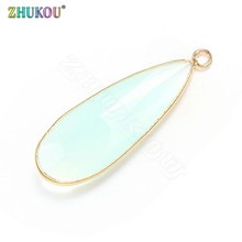ZHUKOU-Colgante de latón degradado para fabricación de joyas, exquisito colgante de vidrio, 14x43mm, modelo: VD402 2024 - compra barato