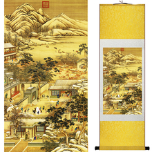 Pintura de paisagem Decoração Home Office pintura rolo Chinês Montanhas e rio pintura pintura decoração 19051301 2024 - compre barato