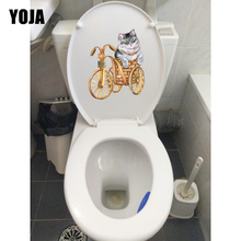 YOJA 15.5*19.2CM Creative Hand-Painted Cartoon Cat Wall Decals WC Toilet Sticker Home Decoration T1-0202 2024 - buy cheap