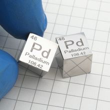 Cubo de metal de paladio 9995 puro, 10mm, Pd, tallado de densidad, elemento de ingle, tabla periódica, envío gratis 2024 - compra barato