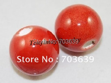 Free Shipping 18mm Red Round Ceramic DIY Loose Beads 50pcs/lot 2024 - buy cheap