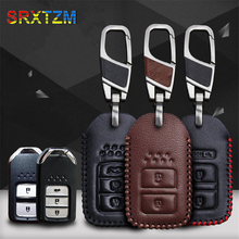SRXTZM PU Genuine Leather 2 3 Buttons Car Keyless Smart Key Fob Case Cover For Honda Accord Vezel Civic Pilot CRV HRV JAZZ 1PCS 2024 - buy cheap