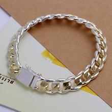 Silver color exquisite 10mm chain men women bracelet fashion charm wedding cute birthday gift H091 2024 - buy cheap