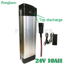Top Discharge Port 24V 10AH Electric Bike Battery 24V 10AH 350W Silver Fish Lithium Battery with 15A BMS and 29.4V 2A Charger 2024 - buy cheap