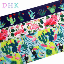 DHK 1.5'' 5yards cactus flamingo bird printed grosgrain Ribbon Accessory hairbow headwear decoration Wholesale OEM 38mm C1558 2024 - buy cheap