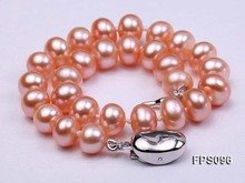 Conjunto de joyería con perlas de piedra Natural para mujer, juego de joyería con perlas de agua dulce rosa, collar, pulsera y pendientes 2024 - compra barato